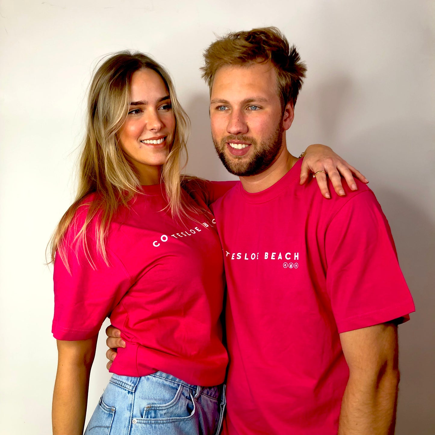 Hot Pink Unisex T-shirt - White Text