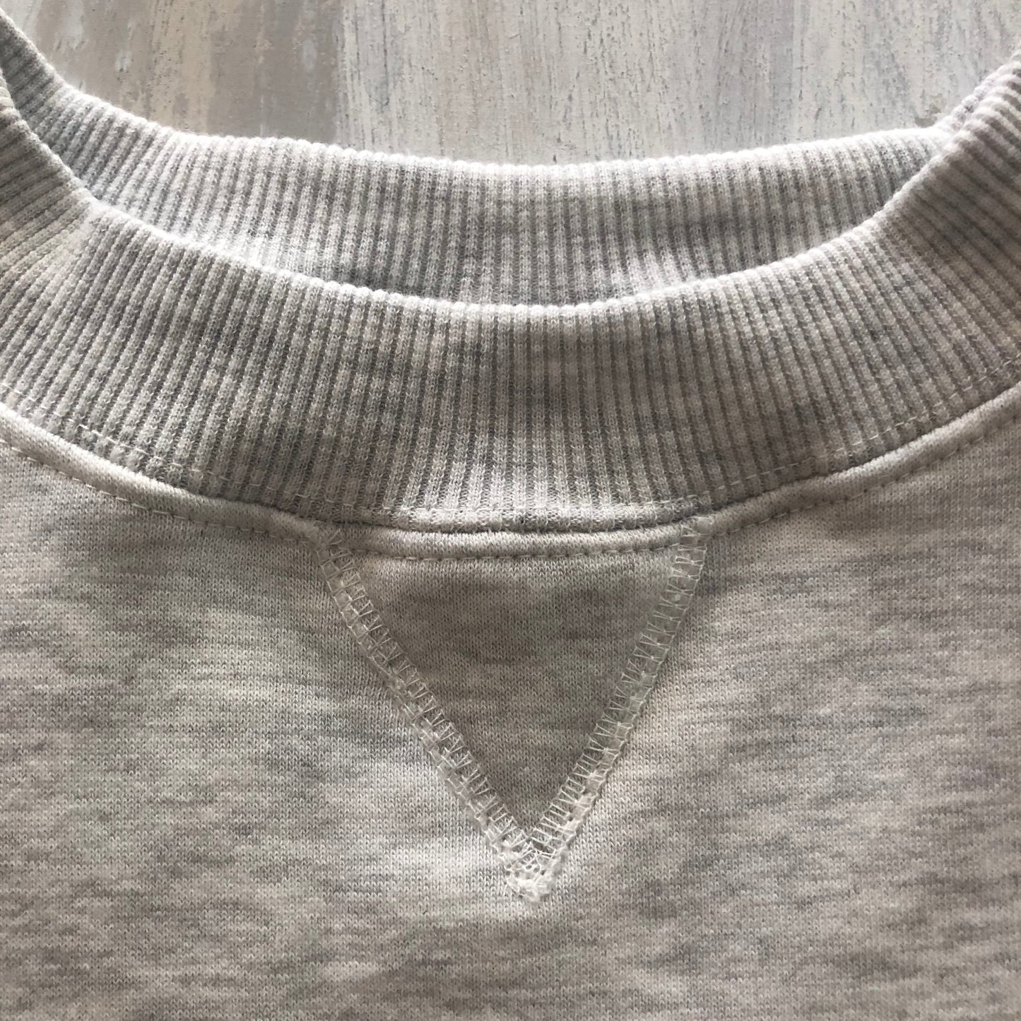 Unisex White Crew Neck- Grey Text