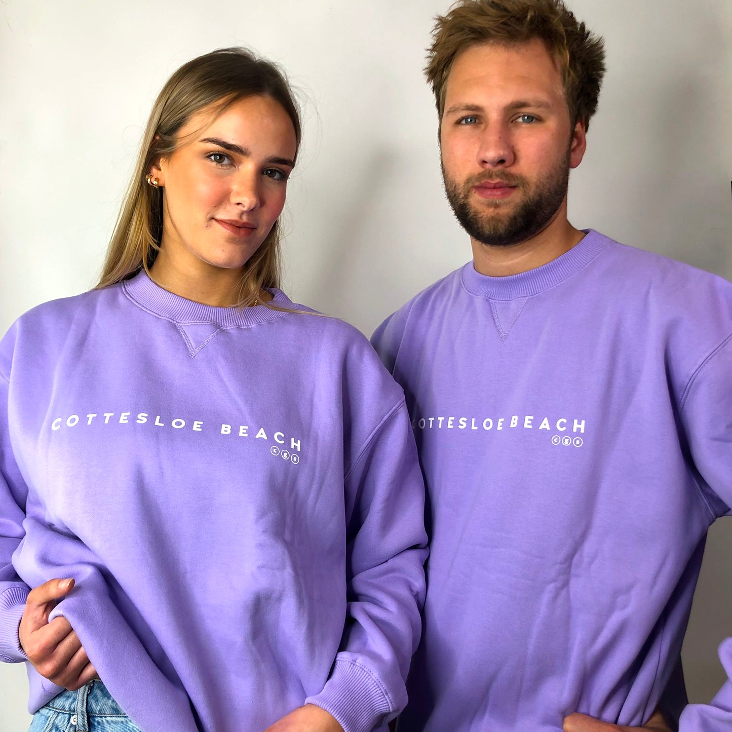 Lavender Unisex Crew Neck - White Text