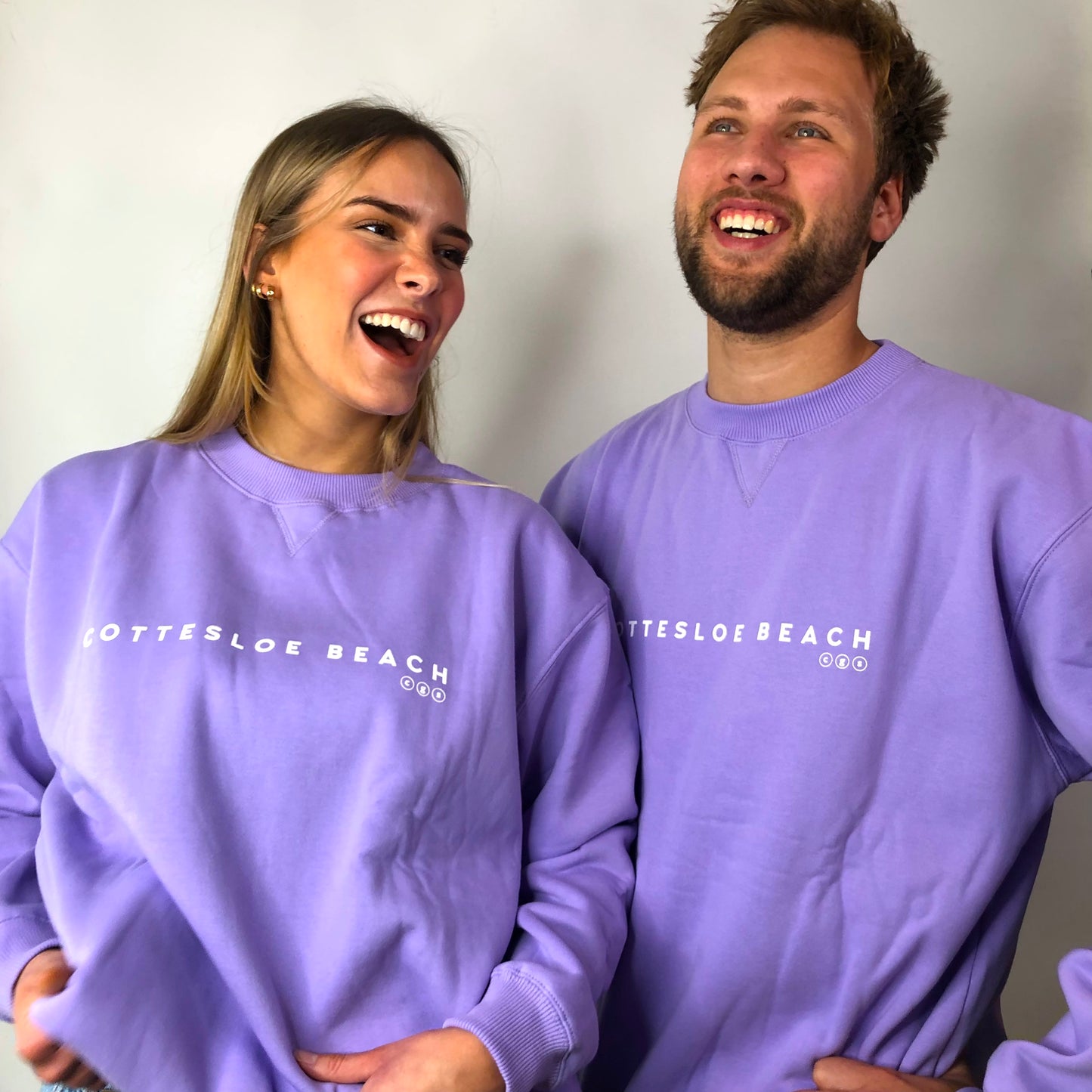 Lavender Unisex Crew Neck - White Text