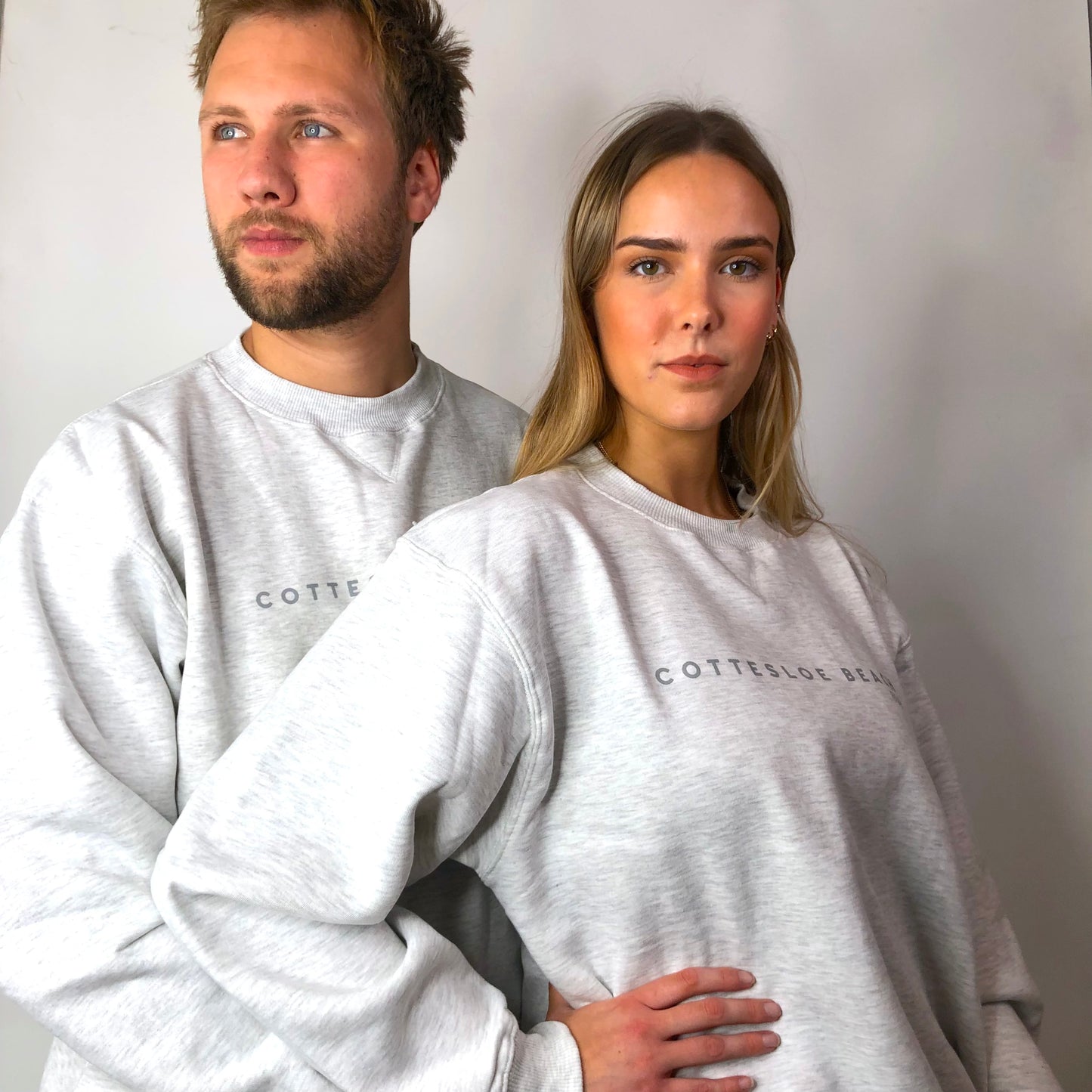 Snow Marle Unisex Crew Neck - Grey Text