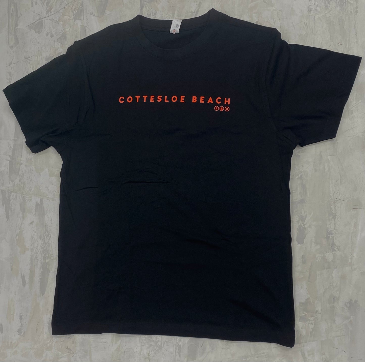 Black Unisex T-shirt - Orange Text