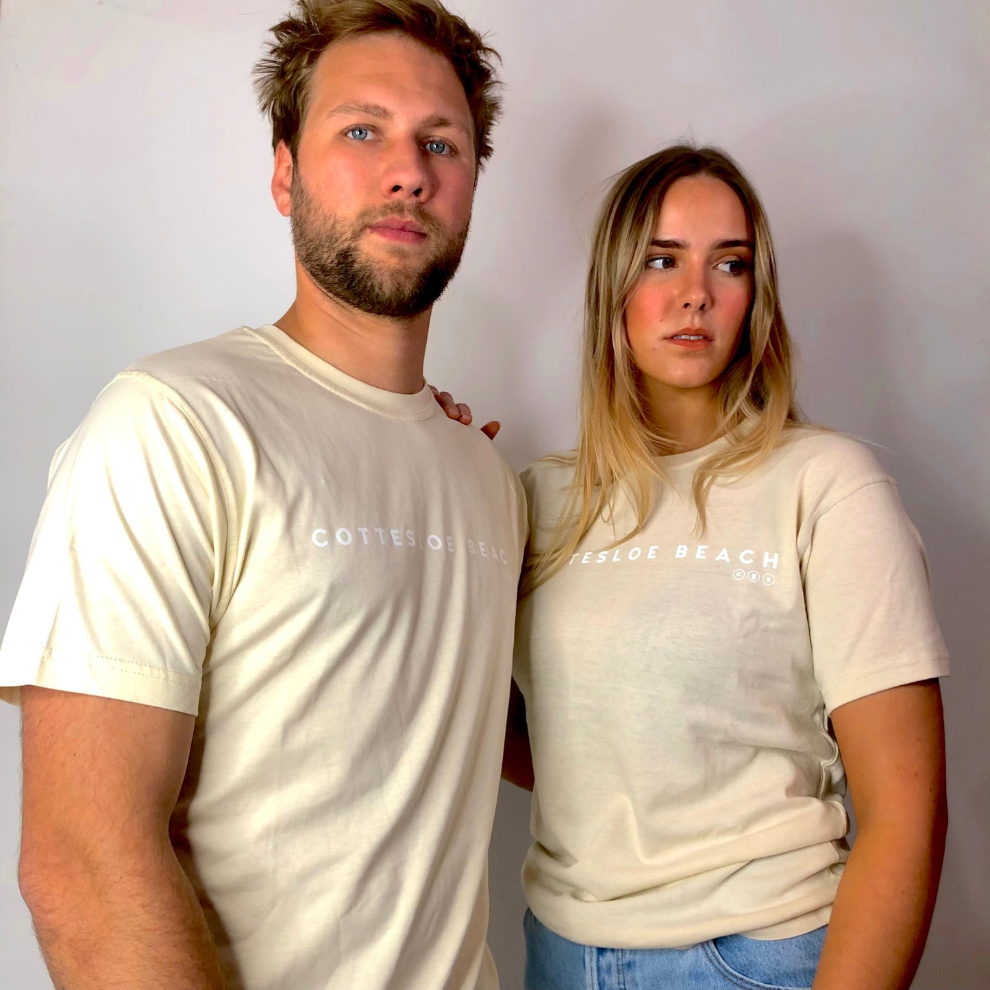 Natural Unisex T-shirt - White Text