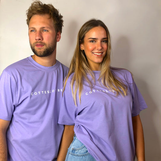 Unisex Lavender T-shirt - White Text