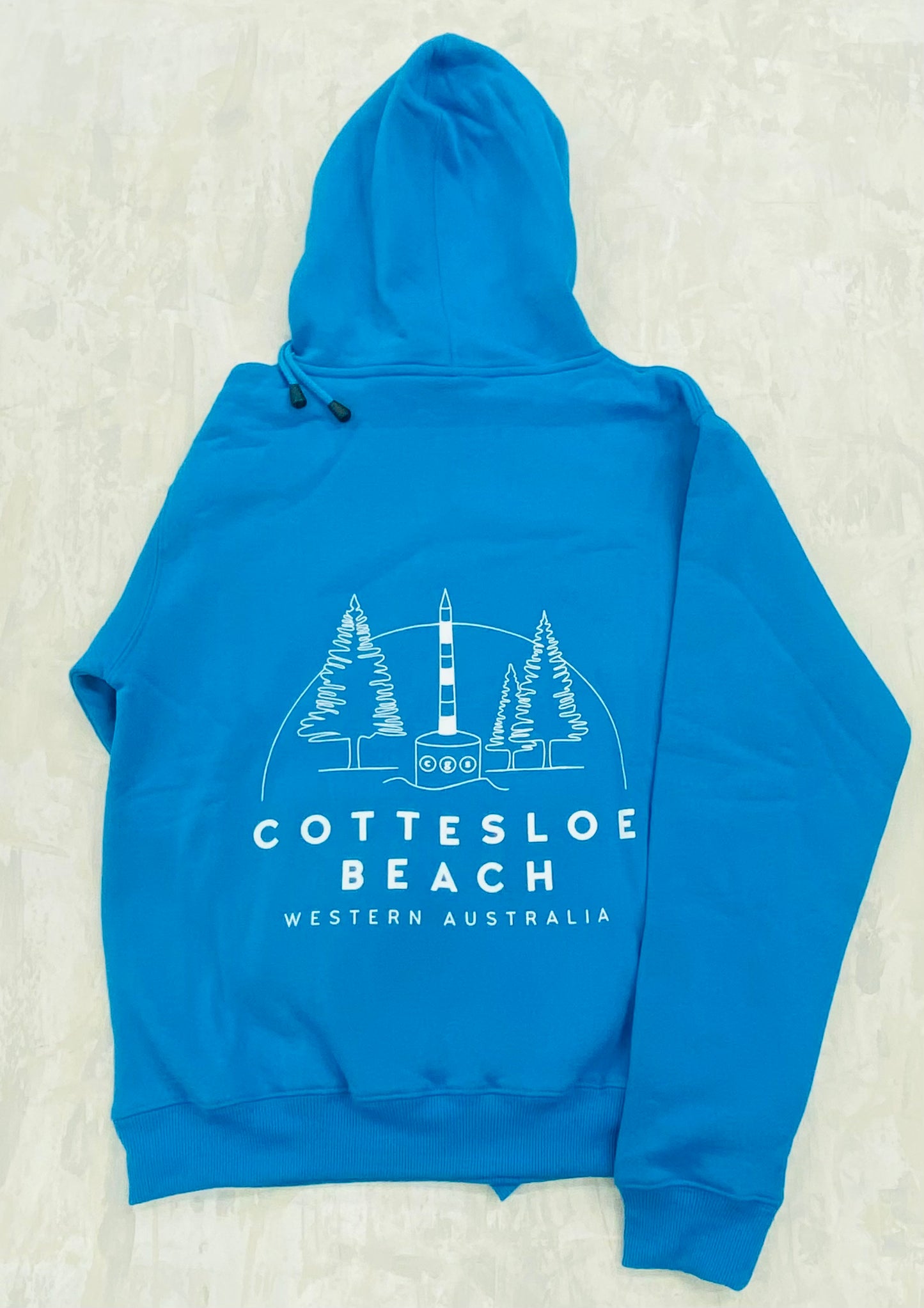 Azure Blue Unisex Hoodie - White Back Logo