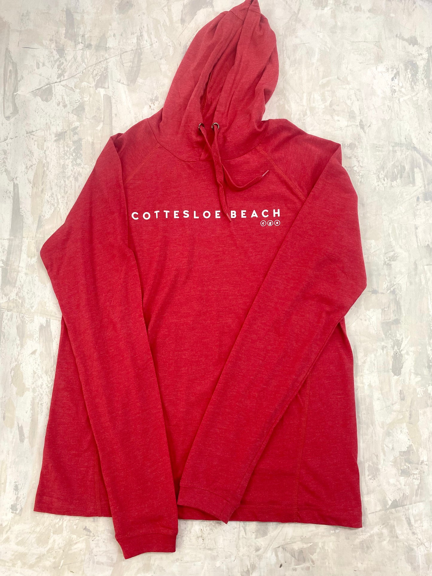 Red Marle Hooded T-Shirt - White Text