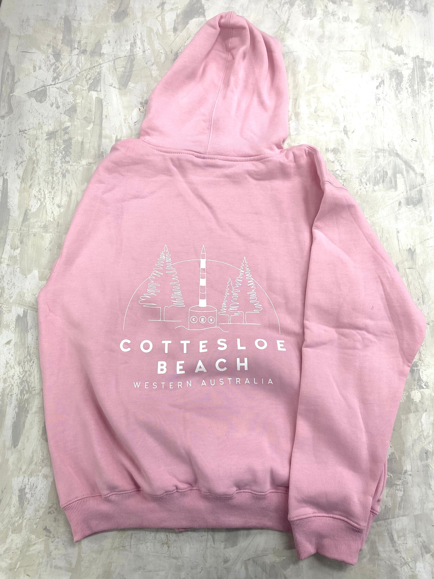 Light Pink Unisex Back Logo Hoodie - White Logo