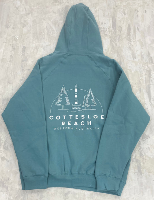 Slate Green Unisex Hoodie Back Logo  - White Logo