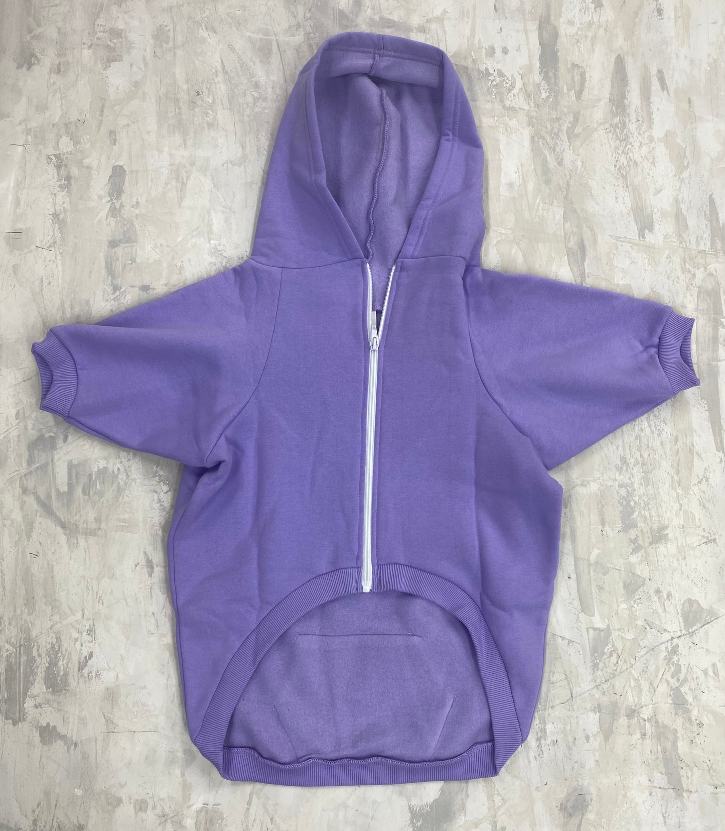 Dog Hoodie Lavender - White Text