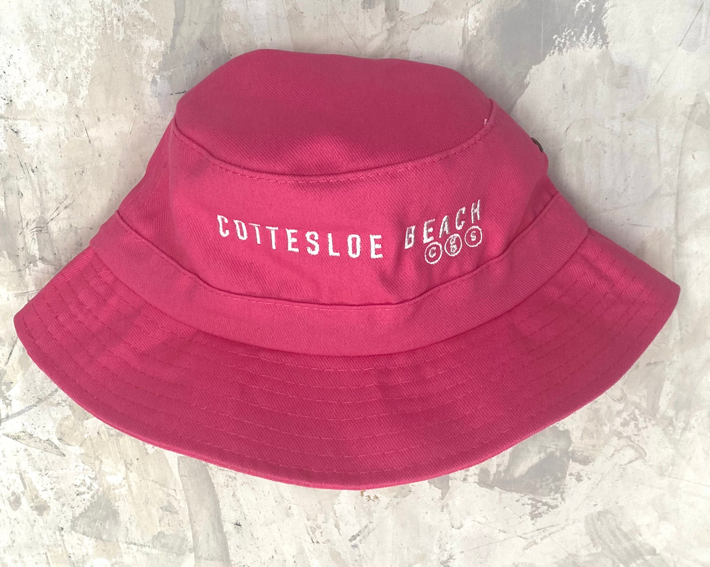 Hot Pink Bucket Hat - White Text