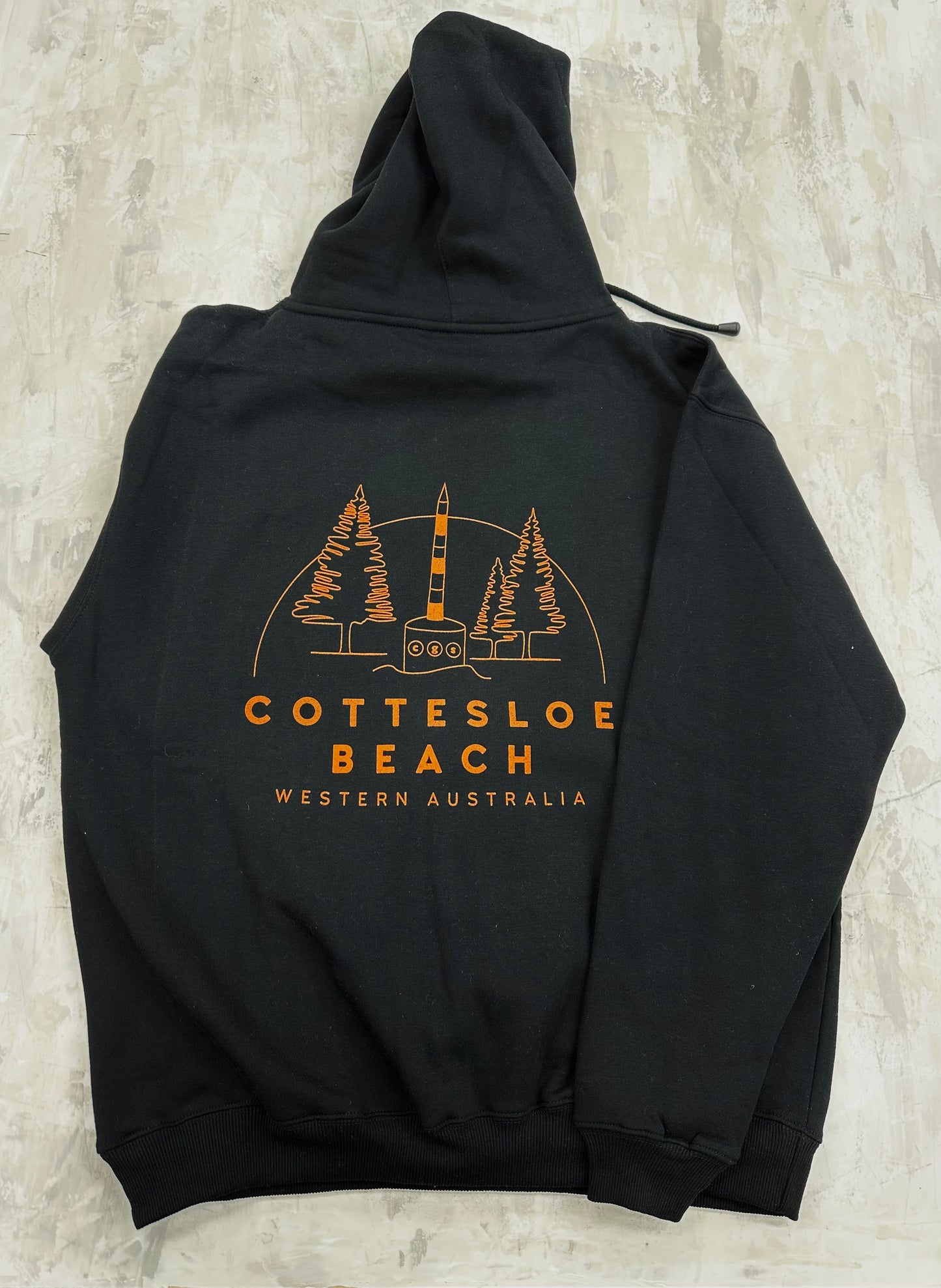 Black Unisex Hoodie - Orange Back Logo