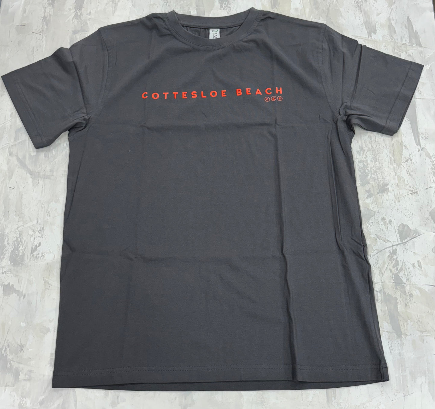 Charcoal Unisex T-shirt - Orange Text