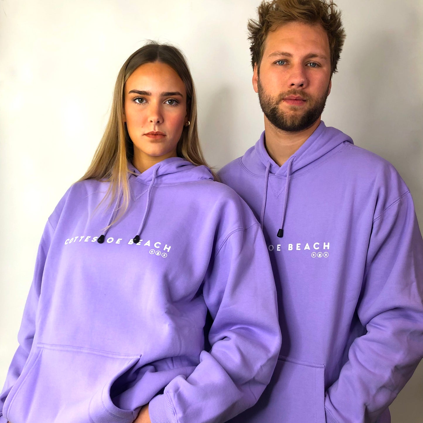 Lavender Unisex Back Logo Hoodie - White Logo