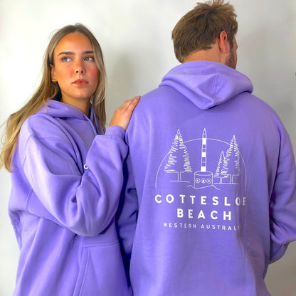 Unisex Back Illustration Lavender Hoodie