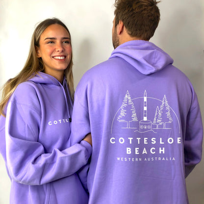 Lavender Unisex Back Logo Hoodie - White Logo