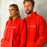 Unisex Coral Hoodie - White Text