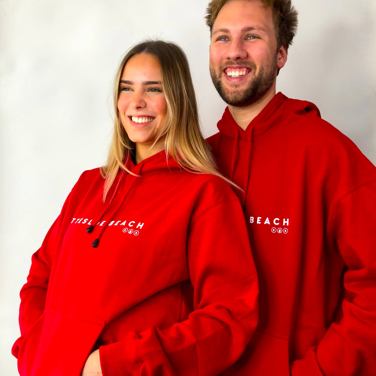 Unisex Red Hoodie - White Text