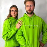 Unisex Lime Green Hoodie - White Text