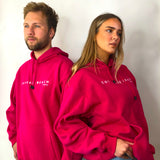Unisex Hot Pink Hoodie - White Text
