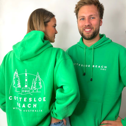 Unisex Back Illustration Emerald Green Hoodie