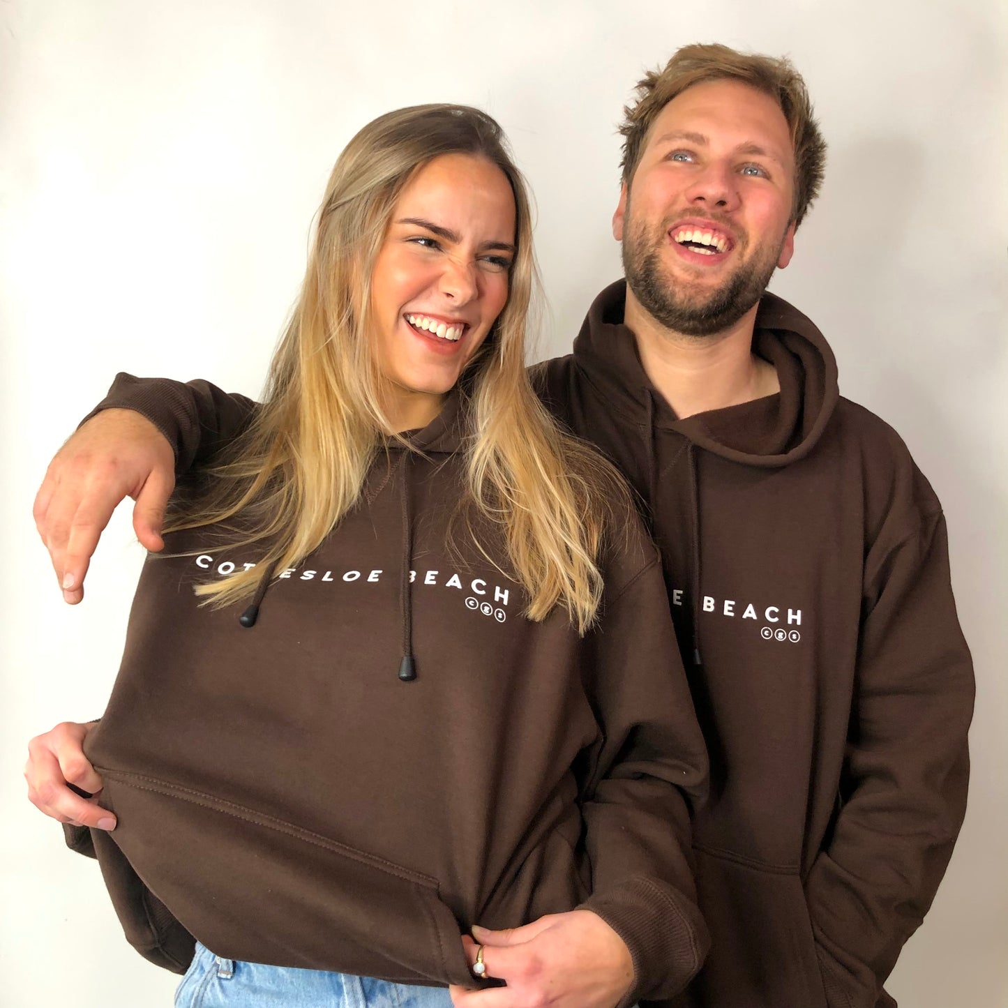 Unisex Brown Hoodie - White Text