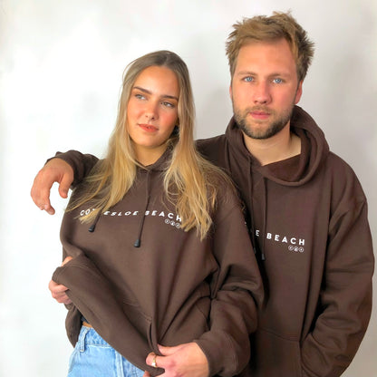 Unisex Brown Hoodie - White Text