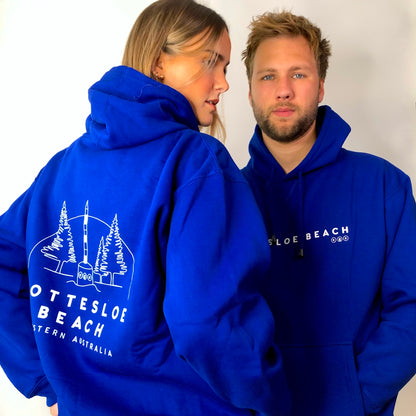 Unisex Back Illustration Royal Blue Hoodie