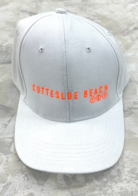 White Cap - Orange Text